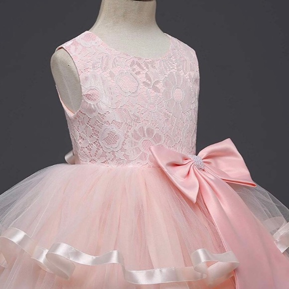 Other - 🎀New! Princess Pearl Pink Satin White Lace Dress